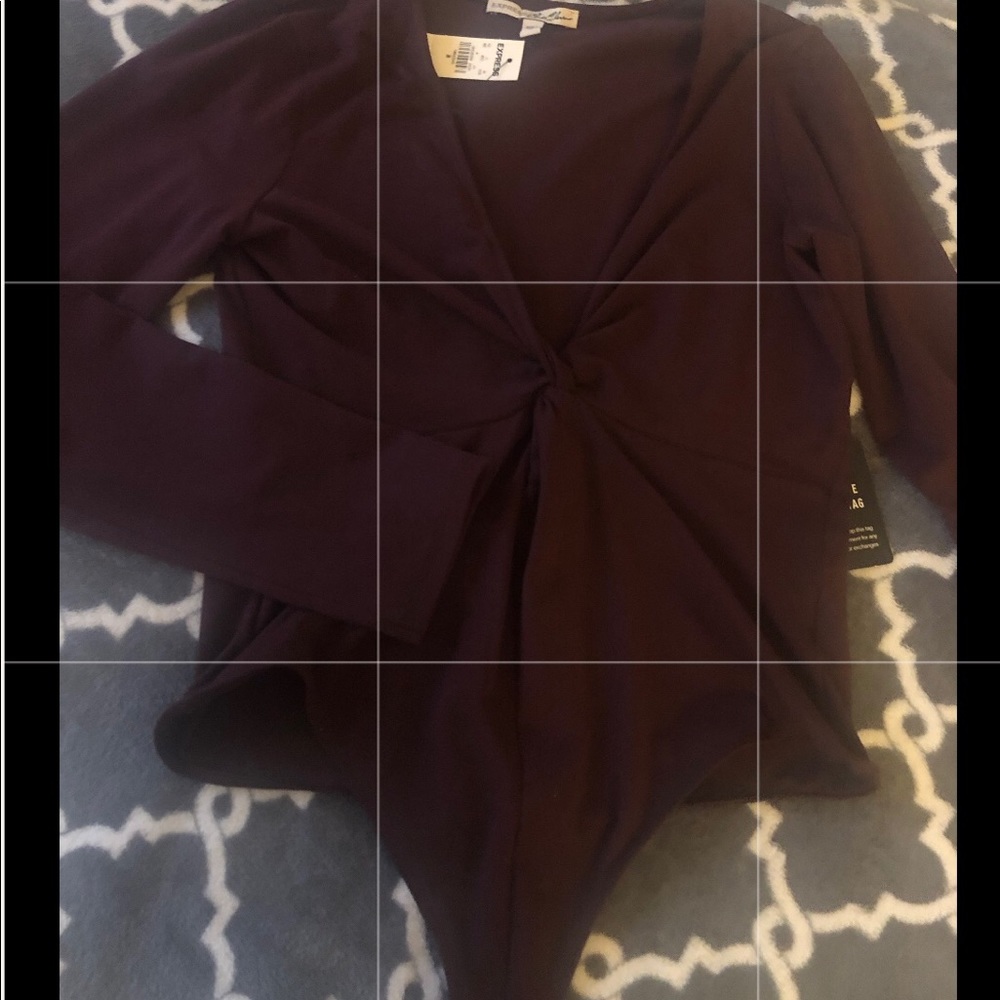 Deep V neck thong bodysuit